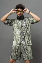 Go Devil Leaves Printed Oversized Co-Ord Set For Men