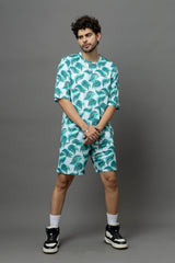 Go Devil Leaves Printed Oversized Co-Ord Set For Men