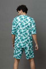 Go Devil Leaves Printed Oversized Co-Ord Set For Men