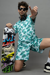 Go Devil Leaves Printed Oversized Co-Ord Set For Men