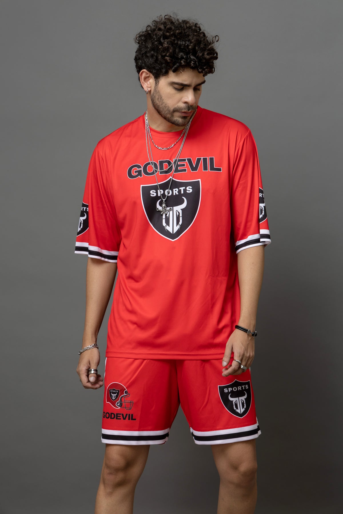 Go Devil Printed Sports Co-Ord Set For Men