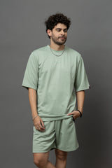 Go Devil Sage Green Textured Co-Ord Set For Men