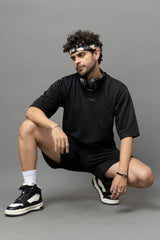Go Devil Printed Black Co-Ord Set For Men