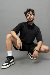 Go Devil Printed Black Co-Ord Set For Men