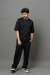 Go Devil Printed Black T-Shirt With Pant Co-Ord Set For Men