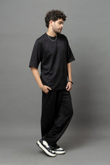 Go Devil Printed Black T-Shirt With Pant Co-Ord Set For Men