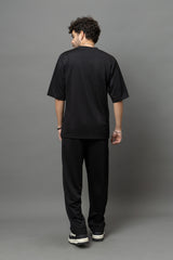 Go Devil Printed Black T-Shirt With Pant Co-Ord Set For Men