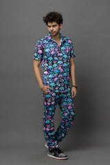 Skull Printed Shirt With Pant Co-Ord Set For Men