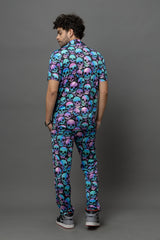Skull Printed Shirt With Pant Co-Ord Set For Men