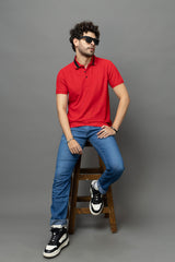 Go Devil Red Polo T-Shirt for Men