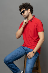 Go Devil Red Polo T-Shirt for Men