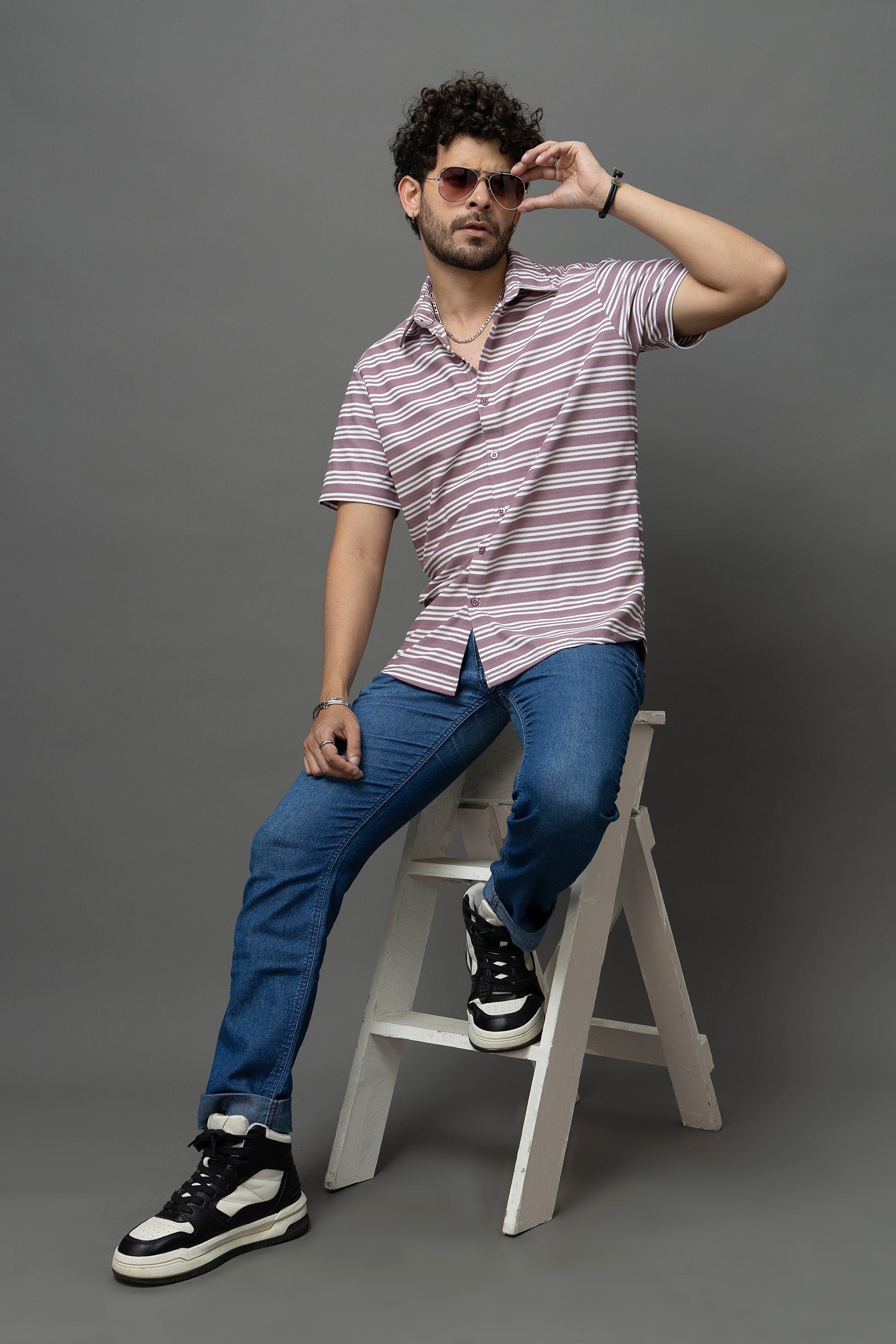 Go Devil Striped Shirt for Men
