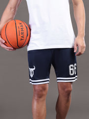 Go Devil Printed Mens Navy Blue Sports Shorts