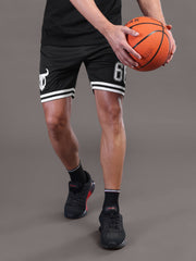 Go Devil Printed Mens Black Sports Shorts