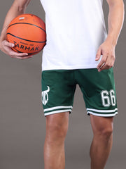 Go Devil Printed Mens Dark Green Sports Shorts