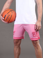Go Devil Printed Mens Pink Sports Shorts