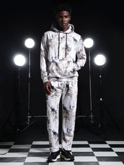 Go Devil Mens Abstract Printed Hooded Co-Ord Set