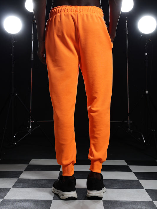 Go Devil Mens Solid Orange Hooded Co-Ord Set