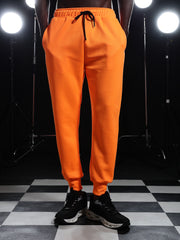 Go Devil Mens Solid Orange Hooded Co-Ord Set