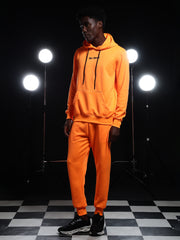 Go Devil Mens Solid Orange Hooded Co-Ord Set