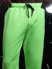 Go Devil Mens Solid Green Hooded Co-Ord Set