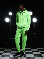 Go Devil Mens Solid Green Hooded Co-Ord Set