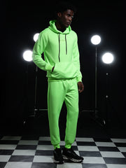 Go Devil Mens Solid Green Hooded Co-Ord Set