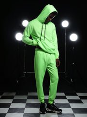 Go Devil Mens Solid Green Hooded Co-Ord Set