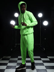 Go Devil Mens Solid Green Hooded Co-Ord Set