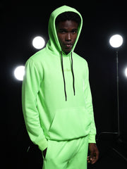 Go Devil Mens Solid Green Hooded Co-Ord Set