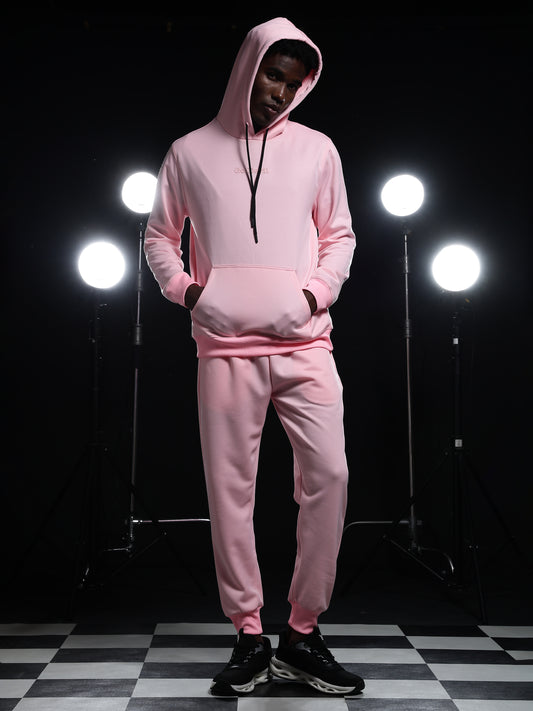 Go Devil Mens Pink Hooded Co-Ord Set