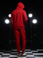 Go Devil Mens Solid Red Hooded Co-Ord Set
