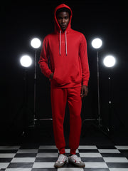 Go Devil Mens Solid Red Hooded Co-Ord Set