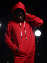 Go Devil Mens Solid Red Hooded Co-Ord Set