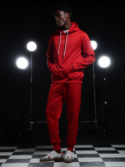 Go Devil Mens Solid Red Hooded Co-Ord Set