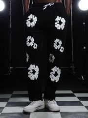 Go Devil Black Mens White Floral Camo Hooded Co-ord Set