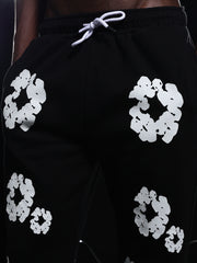 Go Devil Black Mens White Floral Camo Hooded Co-ord Set