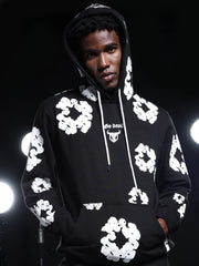 Go Devil Black Mens White Floral Camo Hooded Co-ord Set