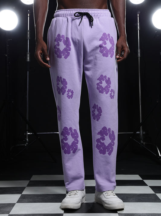 Go Devil Mens Purple Floral Camo Hooded Co-ord Set