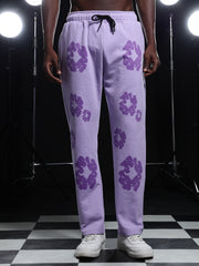 Go Devil Mens Purple Floral Camo Hooded Co-ord Set