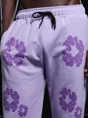 Go Devil Mens Purple Floral Camo Hooded Co-ord Set