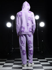 Go Devil Mens Purple Floral Camo Hooded Co-ord Set