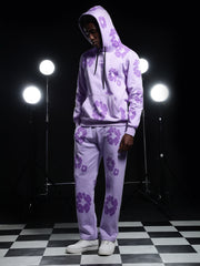 Go Devil Mens Purple Floral Camo Hooded Co-ord Set