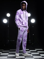 Go Devil Mens Purple Floral Camo Hooded Co-ord Set