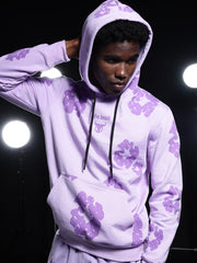 Go Devil Mens Purple Floral Camo Hooded Co-ord Set