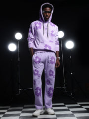 Go Devil Mens Purple Floral Camo Hooded Co-ord Set