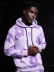 Go Devil Mens Purple Floral Camo Hooded Co-ord Set