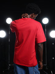 Go Devil Printed Solid Red T shirt For Men