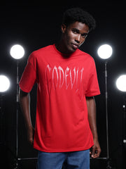 Go Devil Printed Solid Red T shirt For Men