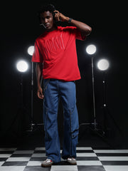 Go Devil Printed Solid Red T shirt For Men